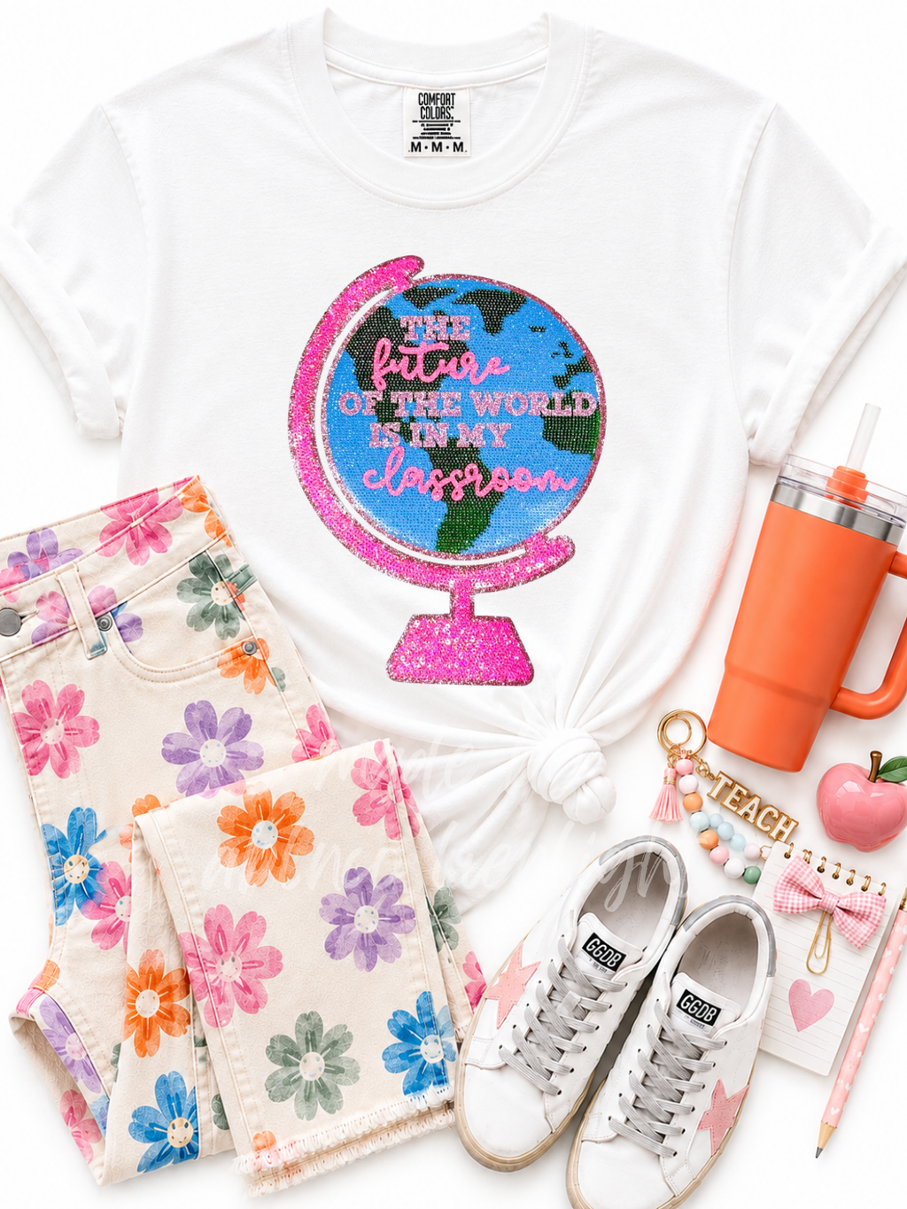 The Future Of The World Teacher Sequin Patch TShirt
