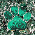 Big Green Sequin Paw Print Patch