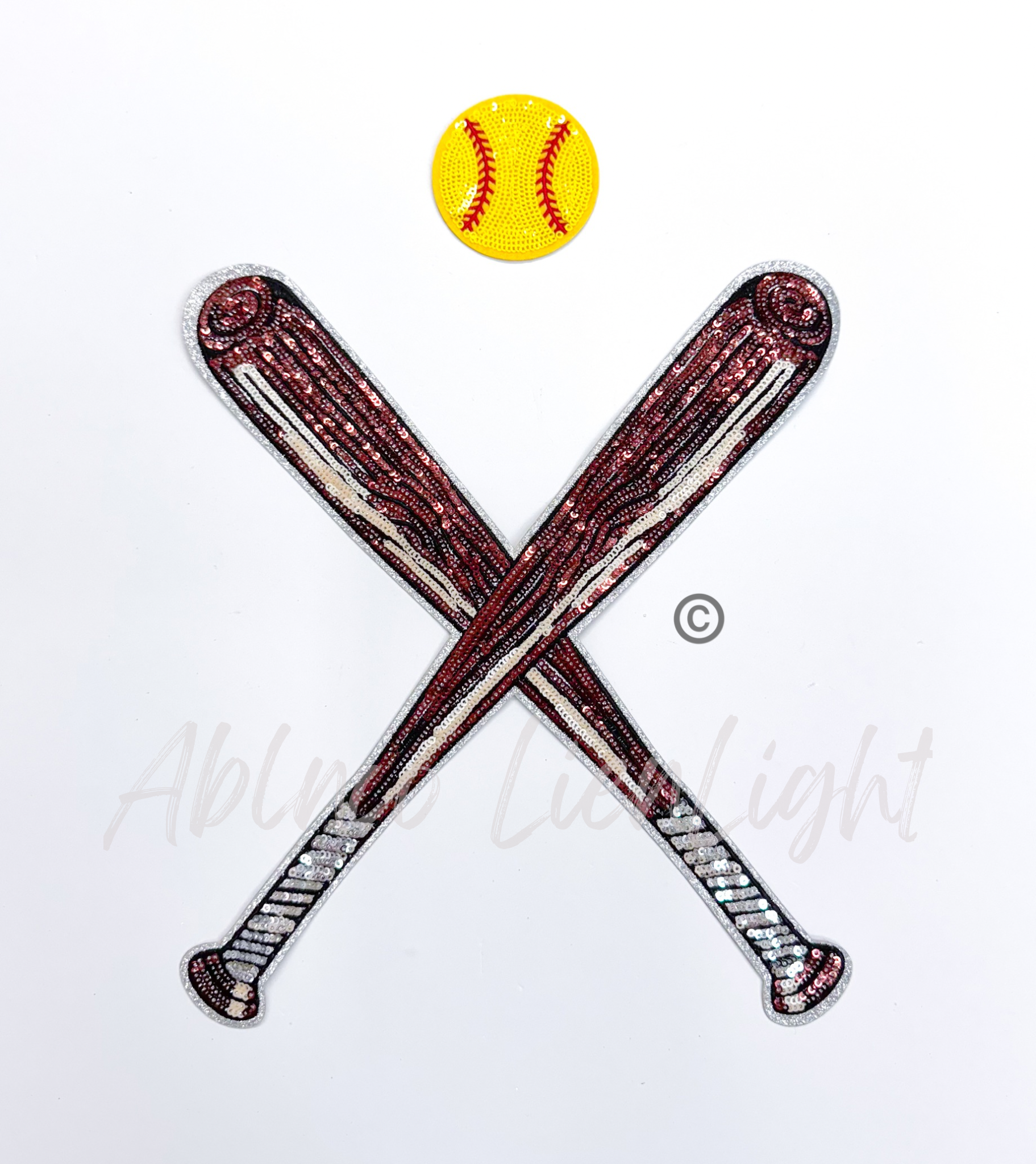 Baseball Softball Batter Bat Sequin Patch