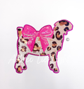 Show Goat Cheetah Print Bow Sequin Patch - Large