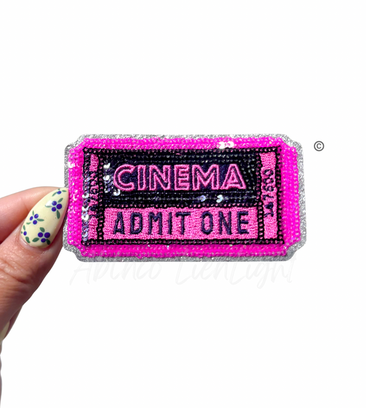 Cinema Ticket Junk Journal Sequins Patch