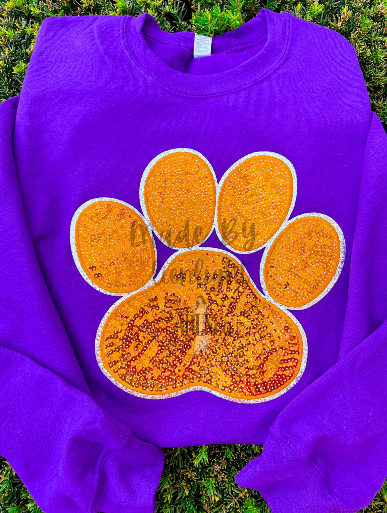 Paw Print Sequin Patch Sweatshirt