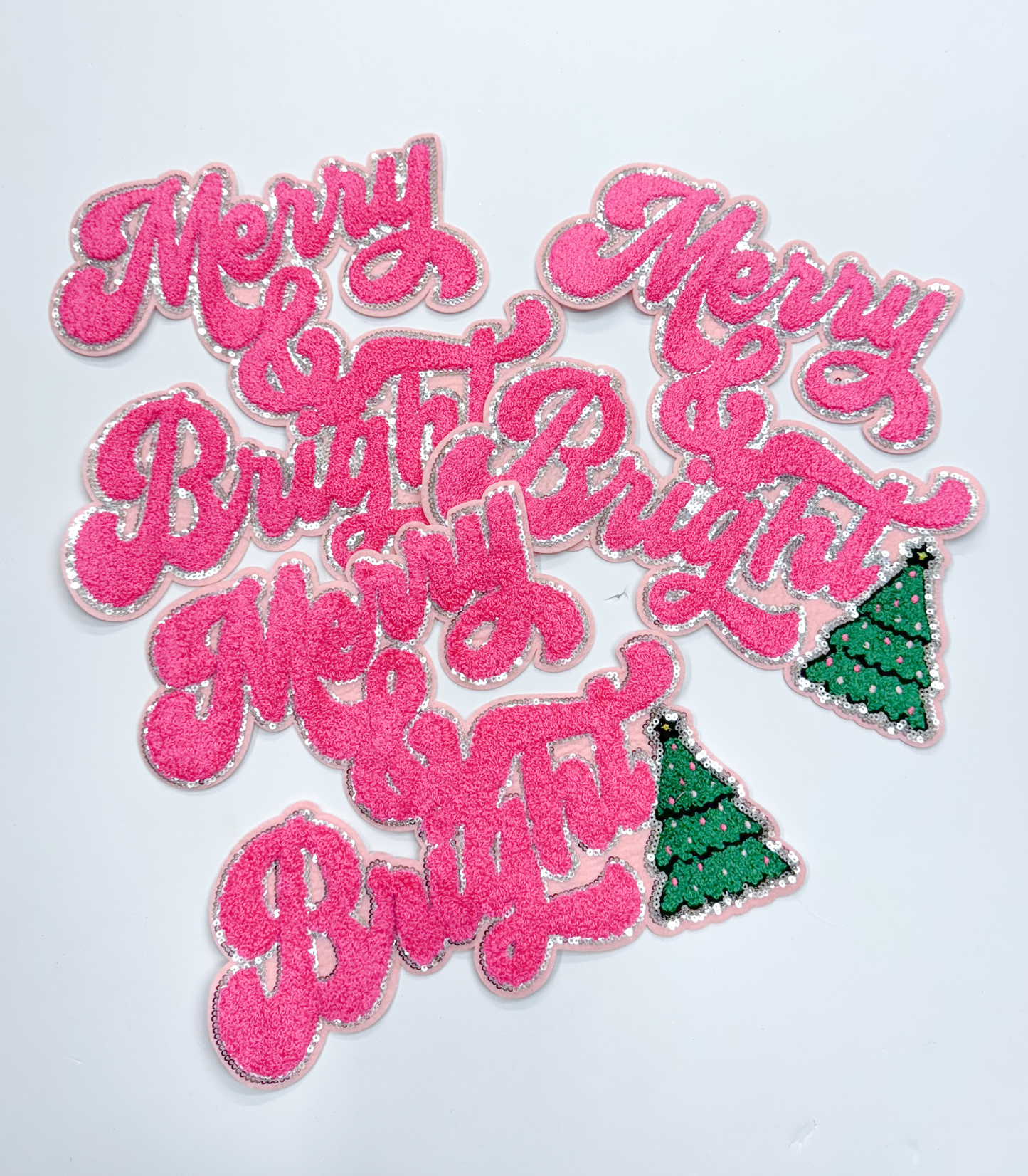 Merry & Bright Pink Christmas Patch