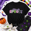 Lets Get Spooky Halloween Sequin Patch Tshirt