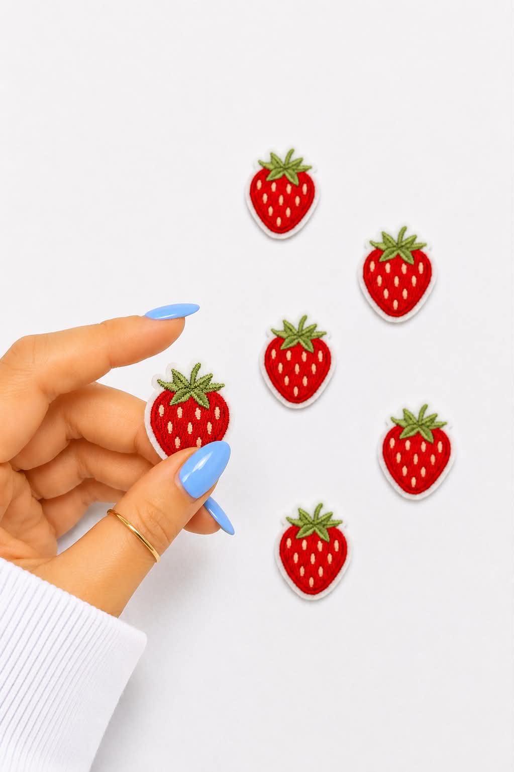 Mini Strawberry Embroidered Patch