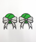 Tennis Side Bows Glitter Patch