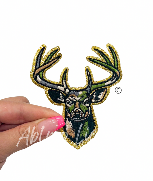 Camo Deer Hunting Embroidery Patch - Small