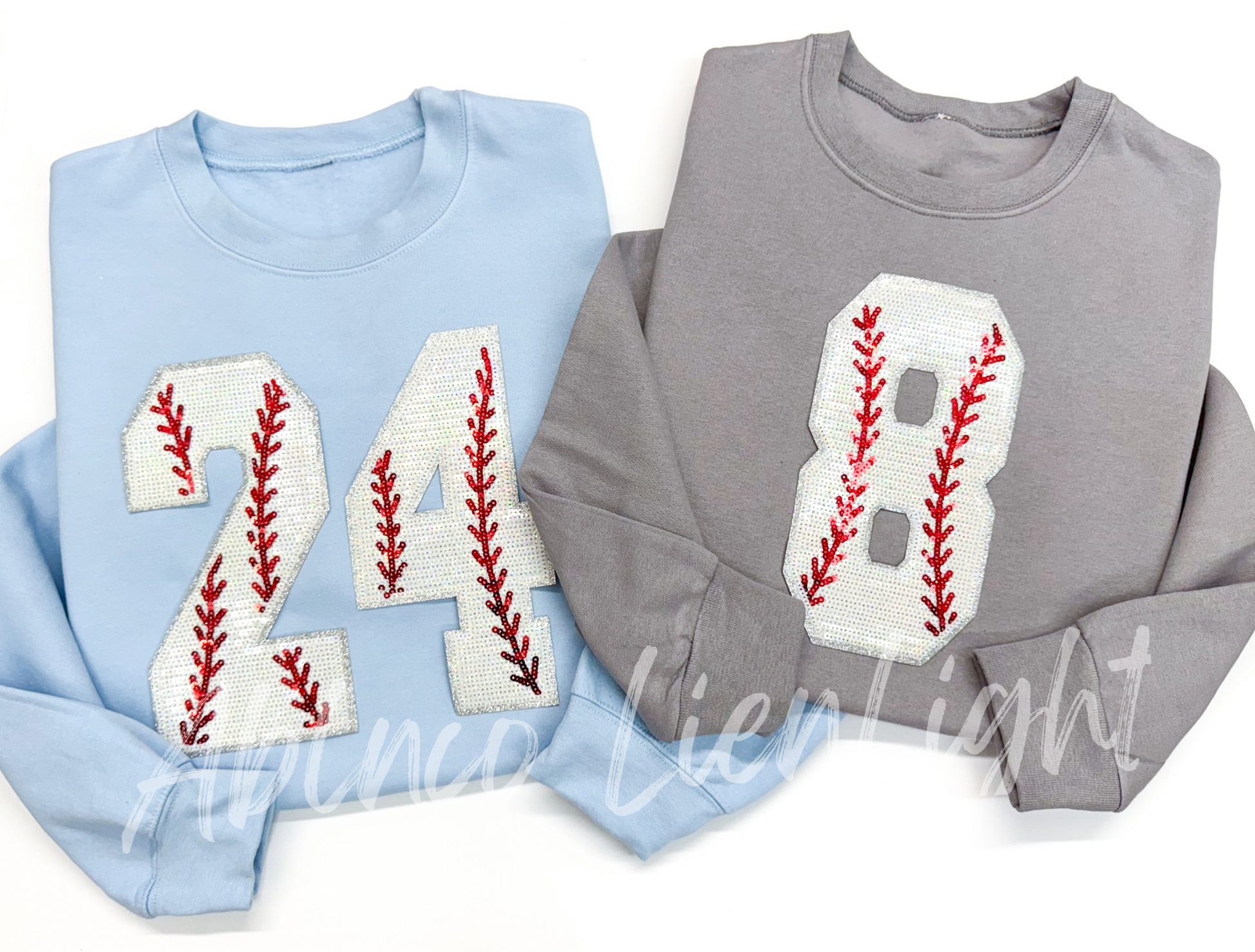 Sequin Baseball Numbers Patch - Large