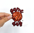 Basketball Maroon Game Day Embroidery Sequin Patch