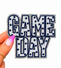 Navy Polka Dots Game Day Sequin Patch - Small