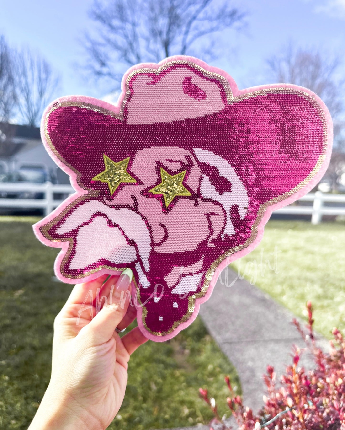 PREPPY PINK MASCOT™ Rebel Sparkly Sequin Patch