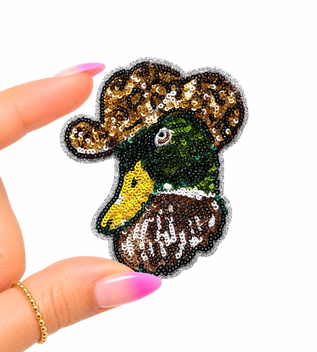 Western Mallard Duck Hunting Sequin Patch - Small