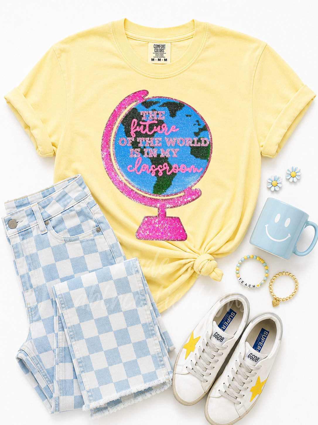 The Future Of The World Teacher Sequin Patch TShirt