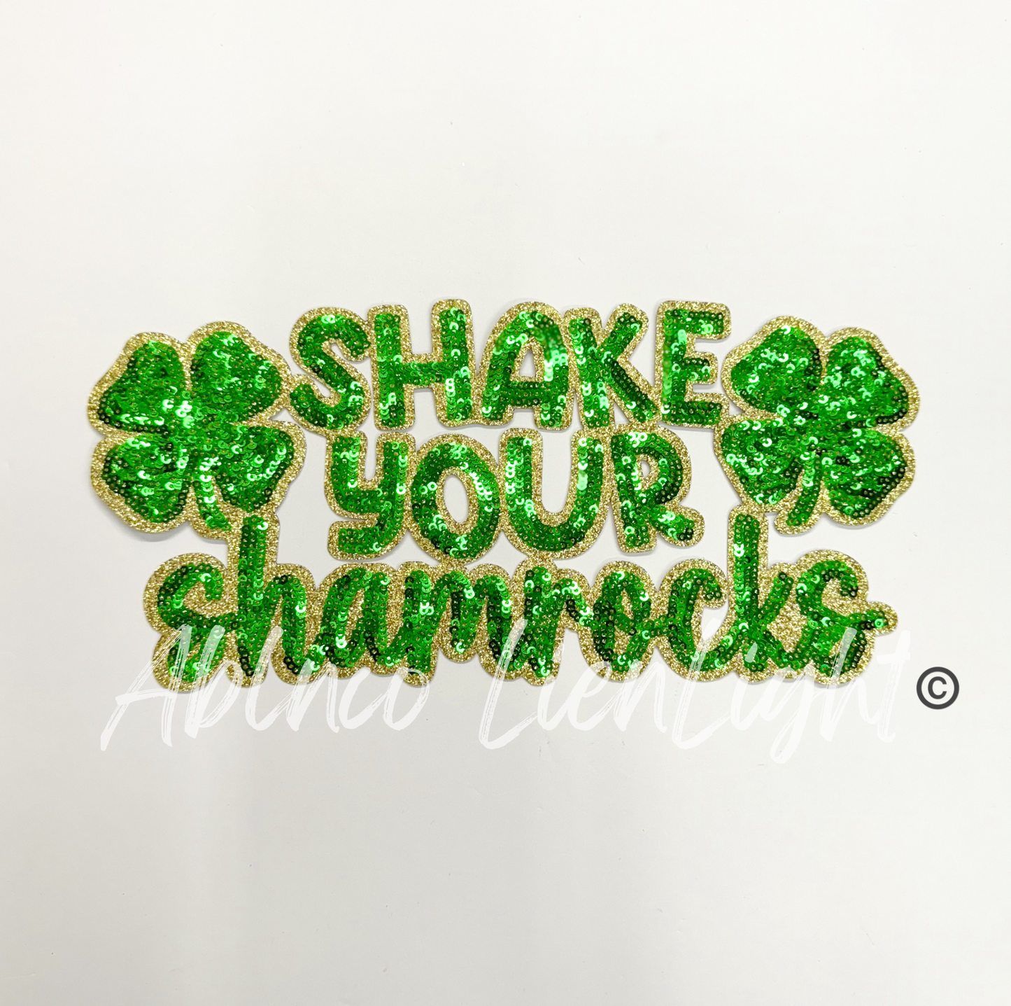 Skake Your Shamrocks St Patricks Day Sequins Patch