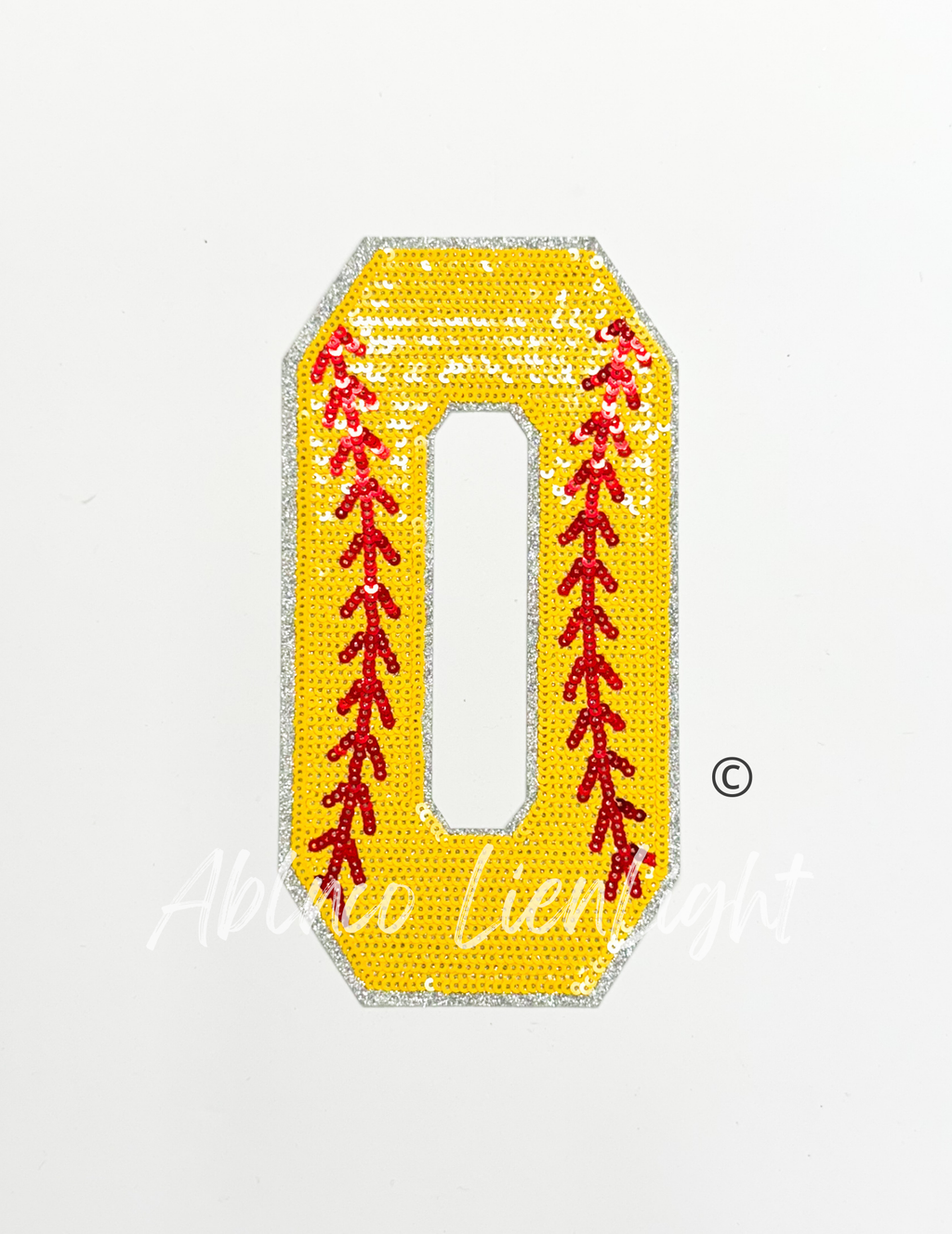 Softball Numbers Sequin Patch - Large