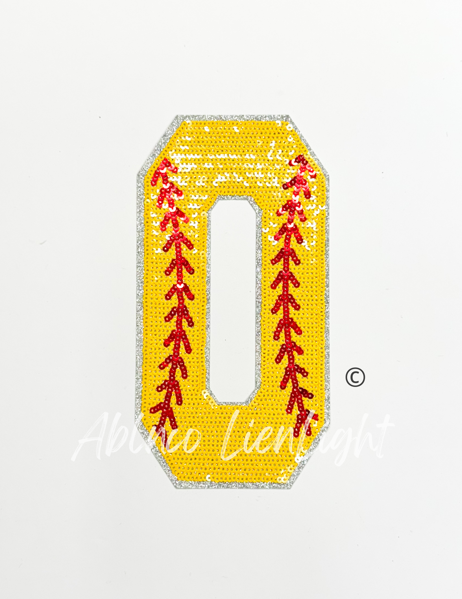 Softball Numbers Sequin Patch - Large