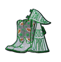 Green Small Town Big Spirit Football Sequin Patch - Large