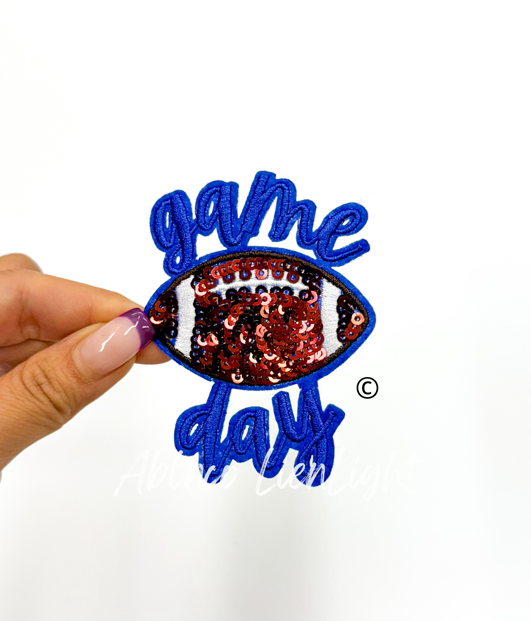 Football Game Day Embroidery Sequin Patch - Small ( 3'')