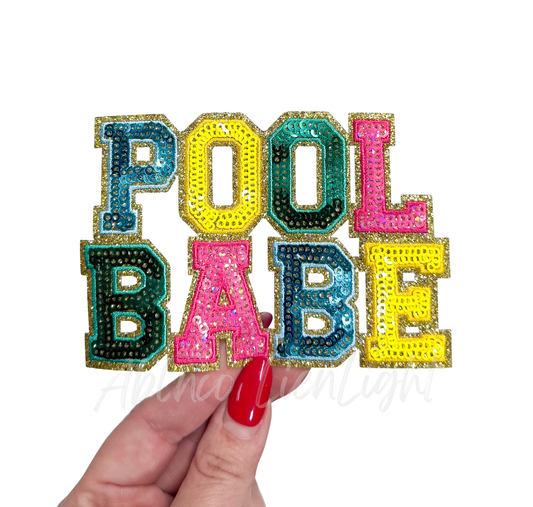 Pool Babe Summer Sequin Patch