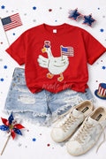 4th of July Goose Sequin Patch Tshirt
