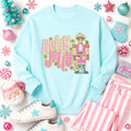 Holly Jolly Nutcracker Christmas Sequin Patch Sweatshirt