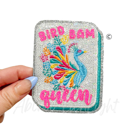 Bird Bam Queen Peacock Tile Mahjong Sequin Patch - Small