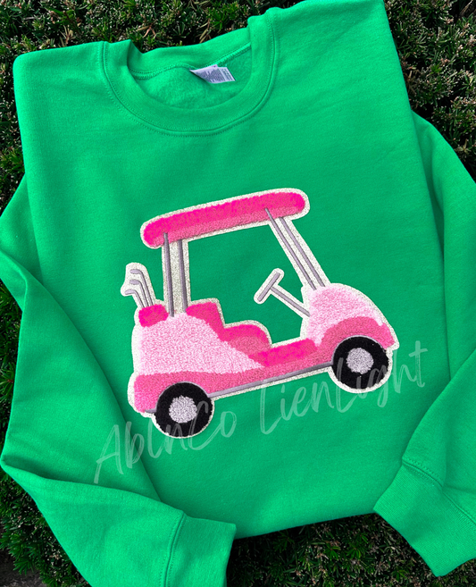 Preppy Golf Cart Green Sweatshirt