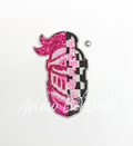 Knight Mascot Pink Checkered Sequin Patch - Large