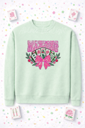 Pink Bow Mahjong Tiles Sequin Patch Sweatshirt