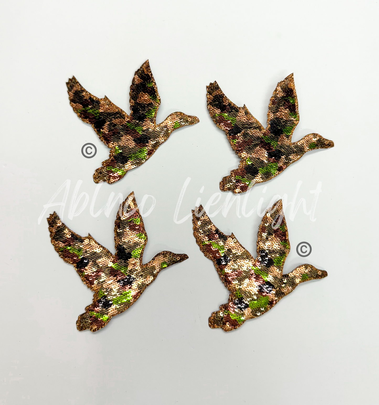 Small Camo Mallard Duck Hunting Sequins Patch