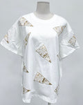 Game Day Flag Gold Foil Sequins Tshirt