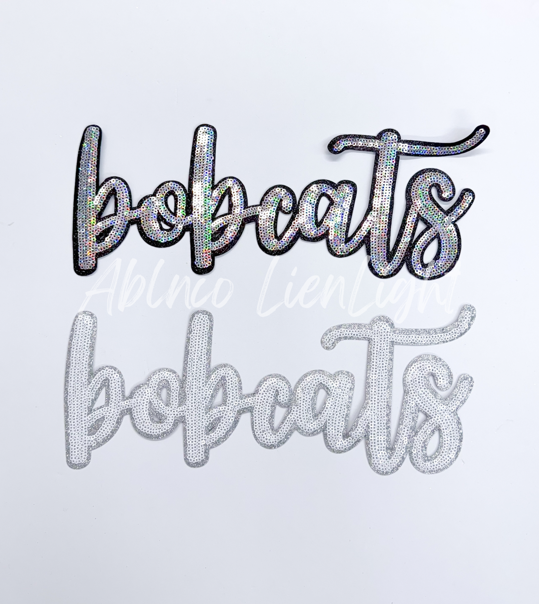 Bobcats Mascot Script Sequin Patch - Large