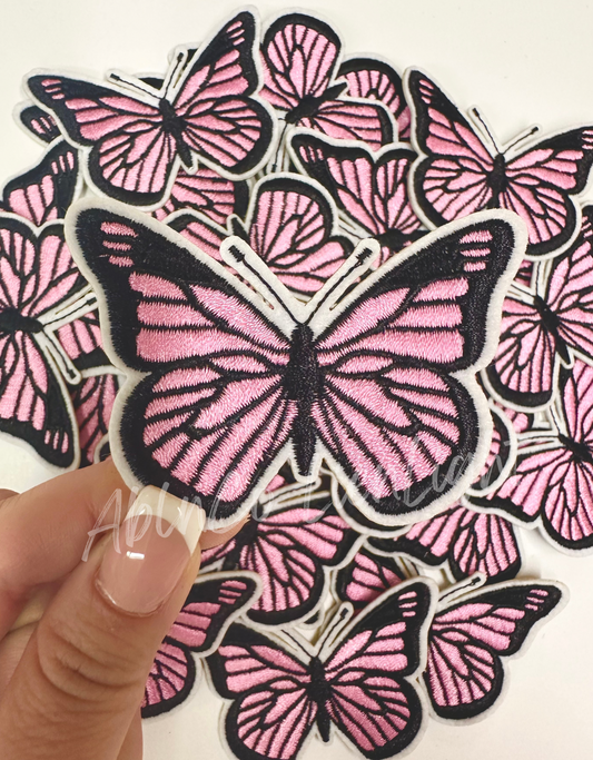 Light Pink Butterfly Embroidery Patch