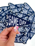 Navy Game Day Pennant Flag Embroidery Patch