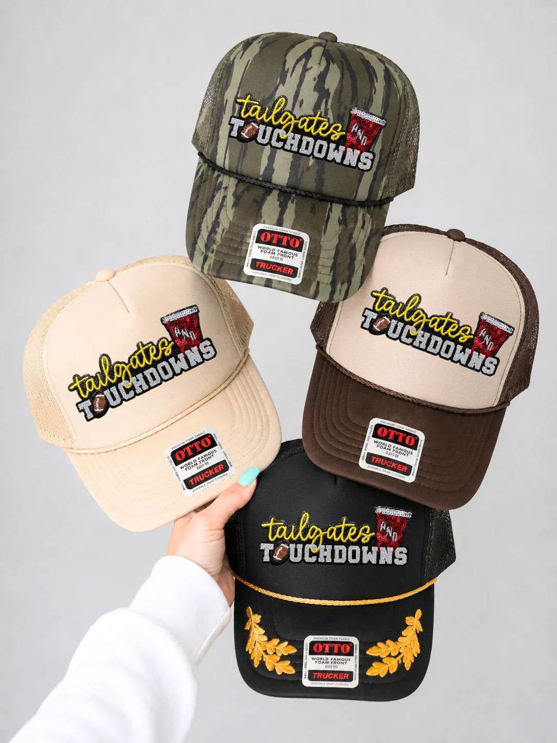 Tailgates And Touchdowns Sequin Patch Otto Trucker Hat