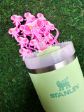 Preppy Pink Mascot™ Elephant Tumbler Straw Topper Cap