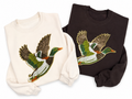 Mallard Duck Hunting Sequin Patch Shirt