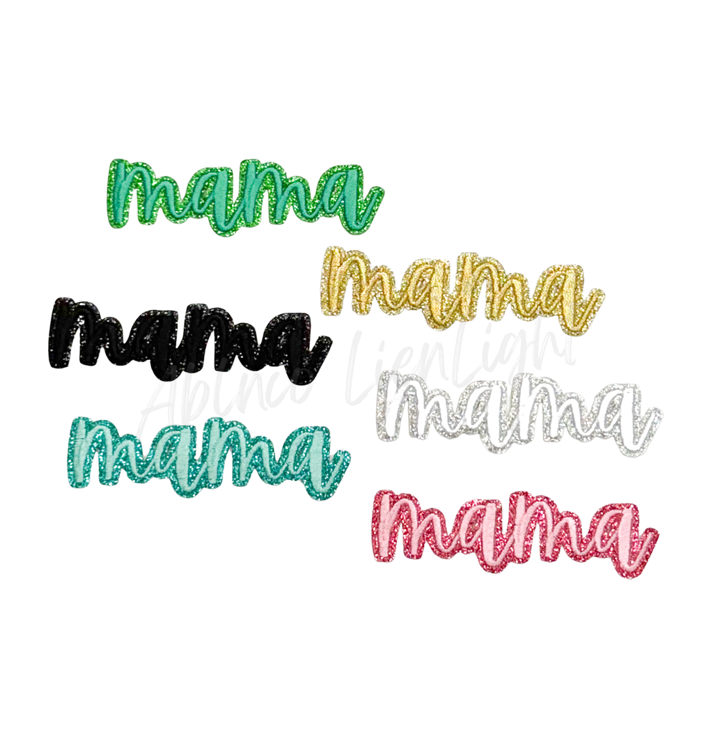 Gold Cursive Mama Embroidery Patch