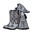 Black Small Town Big Spirit Football Sequin Patch - Large