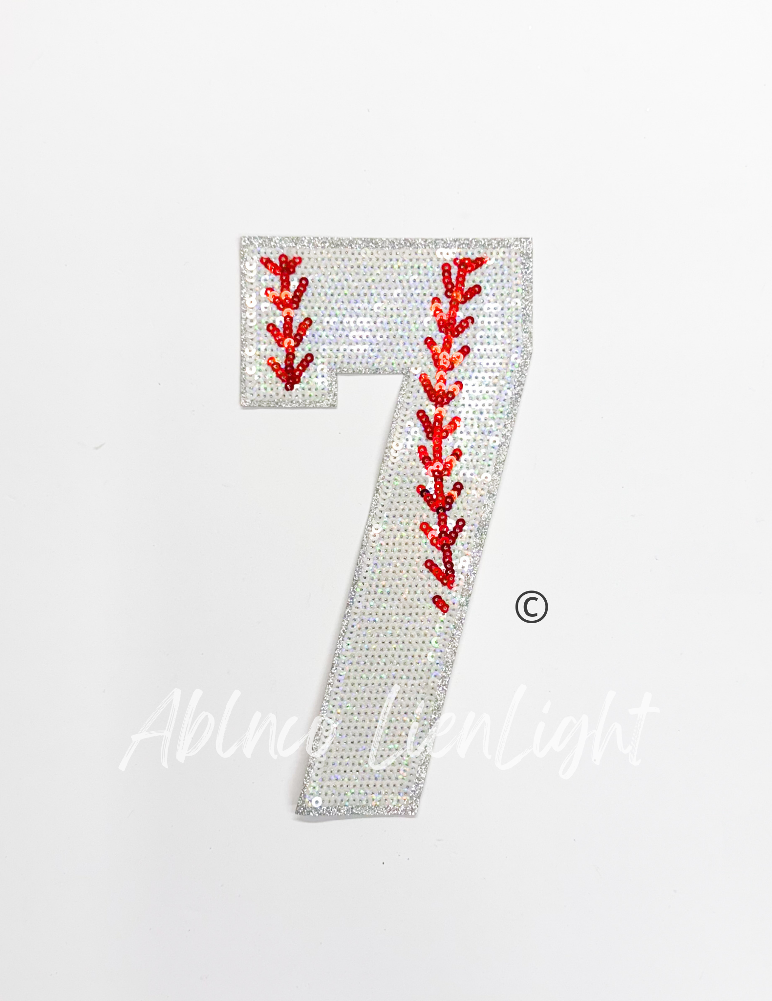 Baseball Numbers Sequin Patch - Large