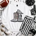 Black Small Town Big Spirit Football Sequin Patch Shirt