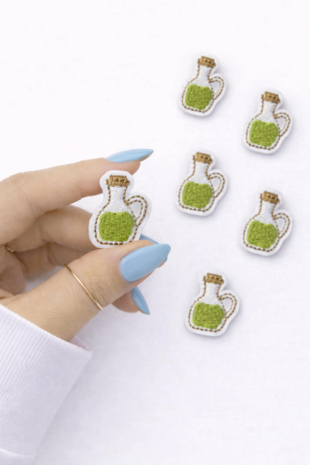 Mini Olive Oil Embroidered Patch
