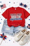 Born Free Now I'm Expensive 4th of July Sequin Patch Tshirt
