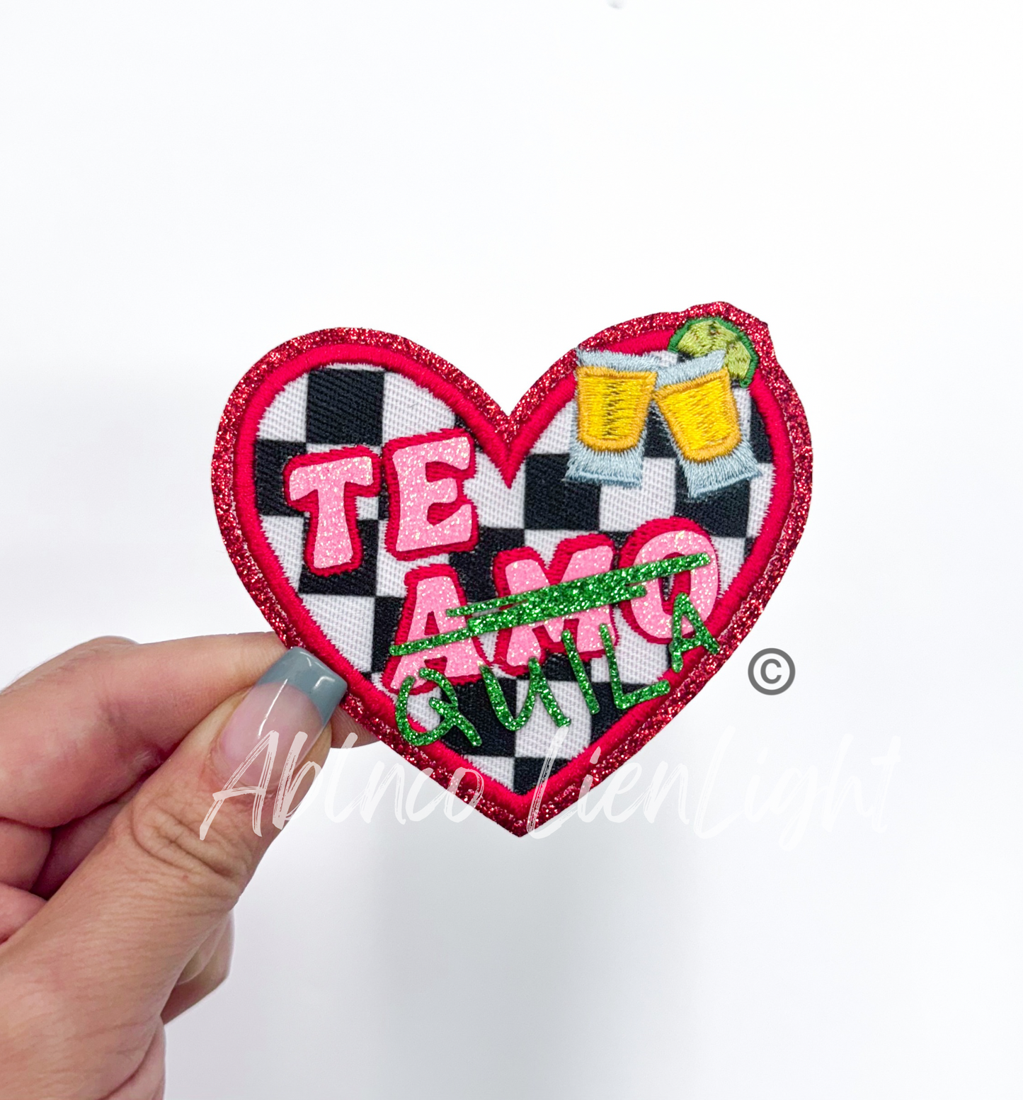 Teamo Tequila©️ Valentines Glitter Embroidery Patch