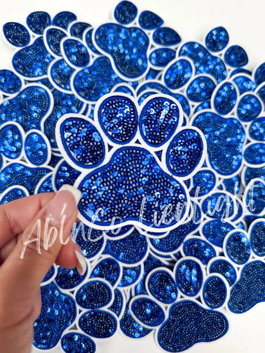 Royal Sequins Paw Print Embroidery Patch