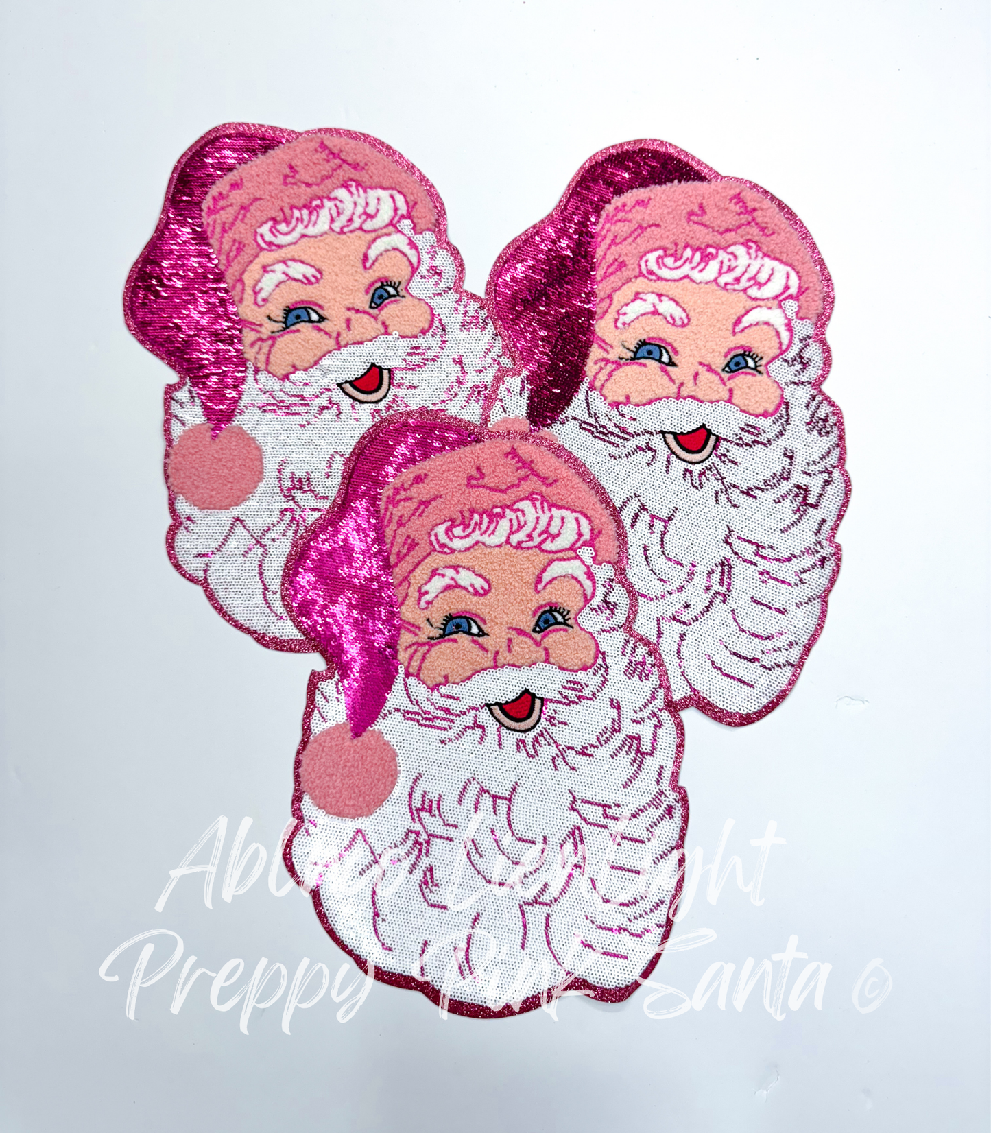 Preppy Pink Santa©️Sequins Patch