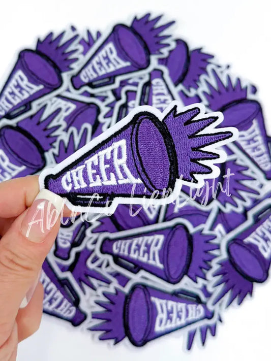 Purple Cheer Loud Megaphone Embroidery Patch