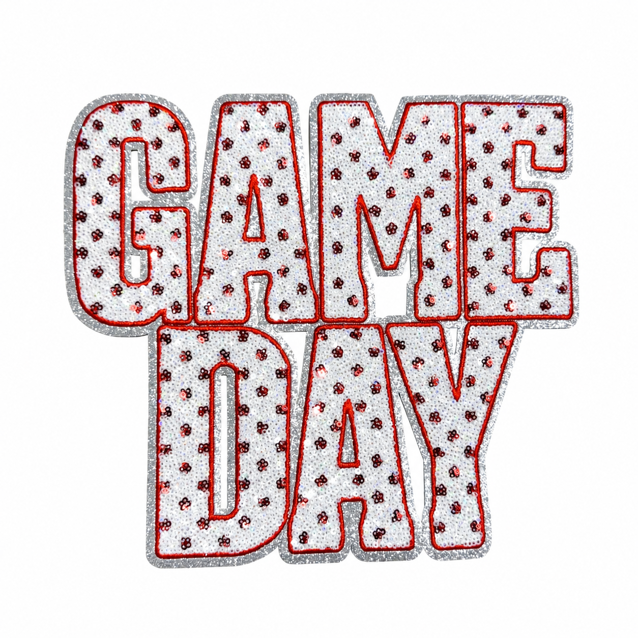 Red Polka Dots Game Day Sequin Patch - Large