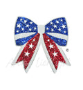 Red White Blue 4th of July Bow Sequin Patch - Large