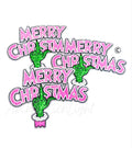 Merry Christmas Grinch Hand Christmas Sequin Patch - Large
